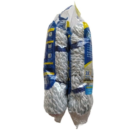 Quickie Wipeout Microfiber Twist Mop Refill Type F 72036 72036M Set Of 2 - Picture 8 of 8